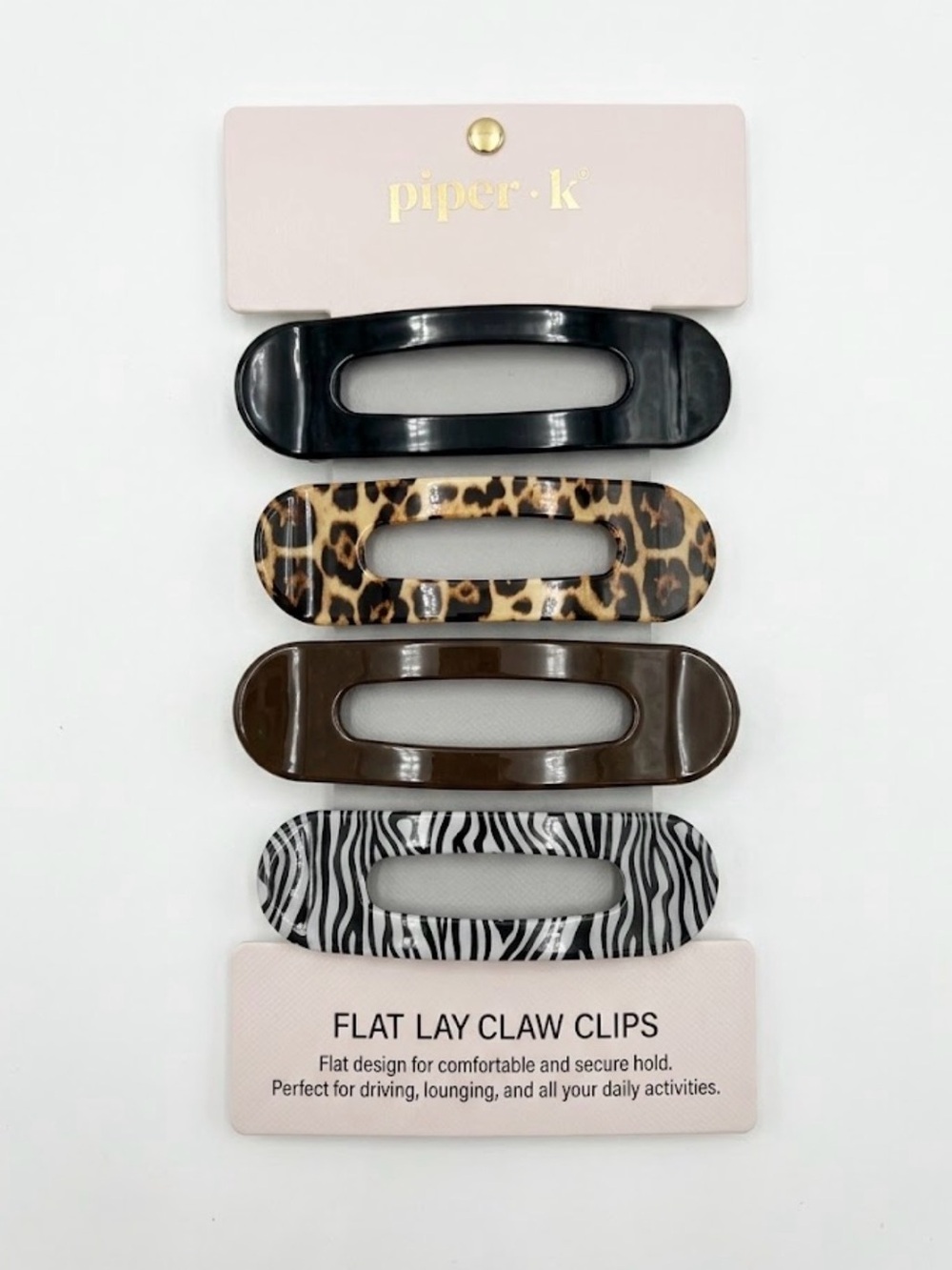 NWT ⚜️🖤⚜️ Piper K Flat Lay Claw Clips Set of 4